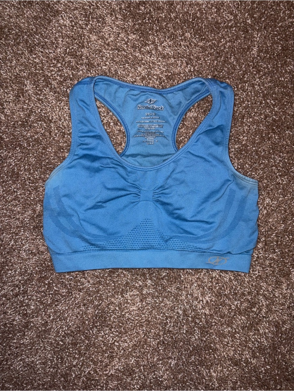 NordicTrack Blue Seamless Racerback Sports Bra